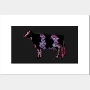 Mermaid Scales Dairy Cow Silhouette  - NOT FOR RESALE WITHOUT PERMISSION Posters and Art